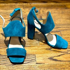Teal Suede Heels
